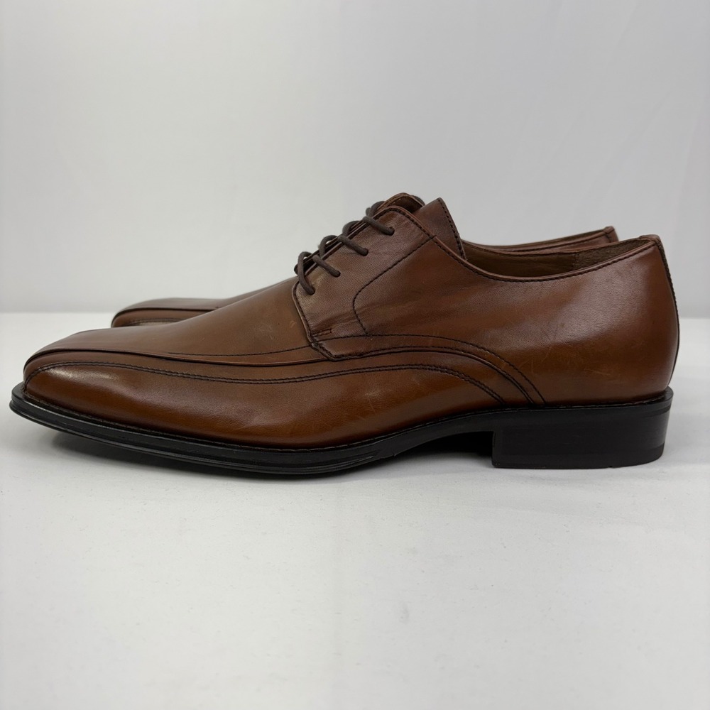 Johnston & Murphy Mens Harding Panel Brown Leather Derby Dress Shoes 13 NWOB